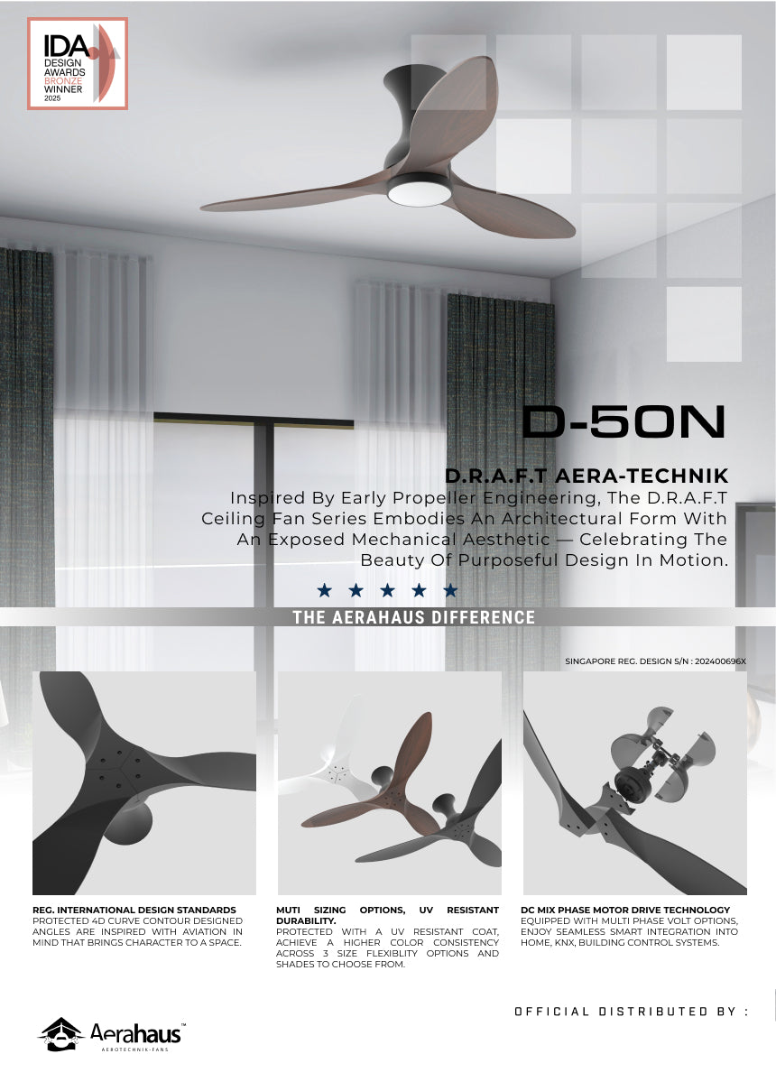 D-50N Aerahaus Technik DC Ceiling Fan