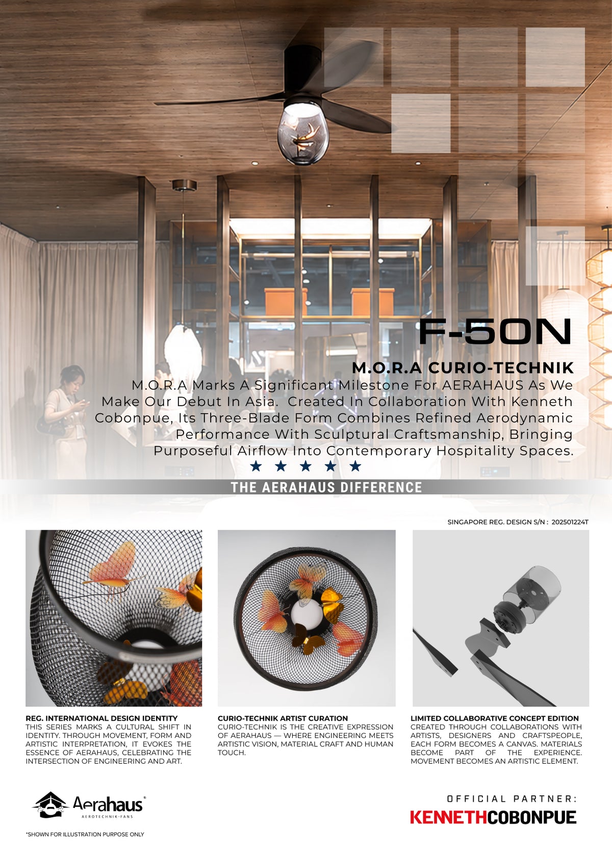 F-50N MORA Aerahaus Technik DC Ceiling Fan