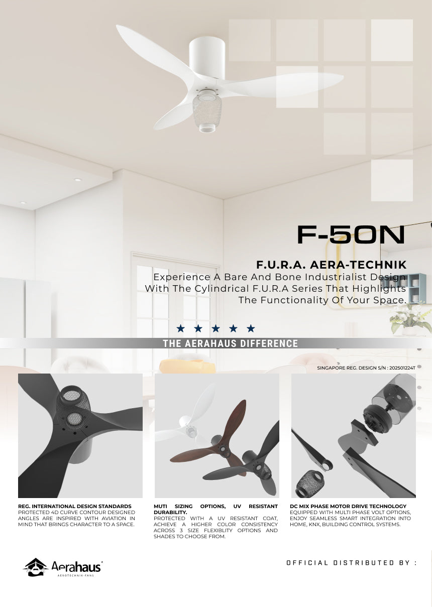 F-50N Aerahaus Technik DC Ceiling Fan