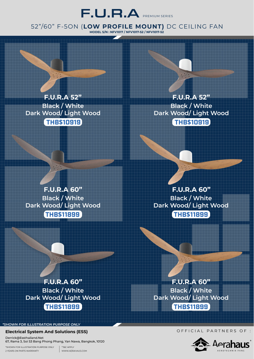 F.U.R.A F-50N Aerahaus Technik DC Ceiling Fan