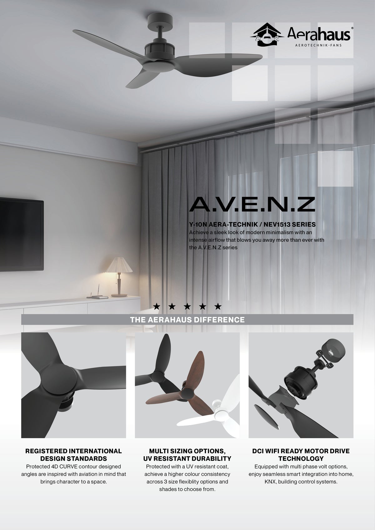 Y-10N Aerahaus Technik DC Ceiling Fan